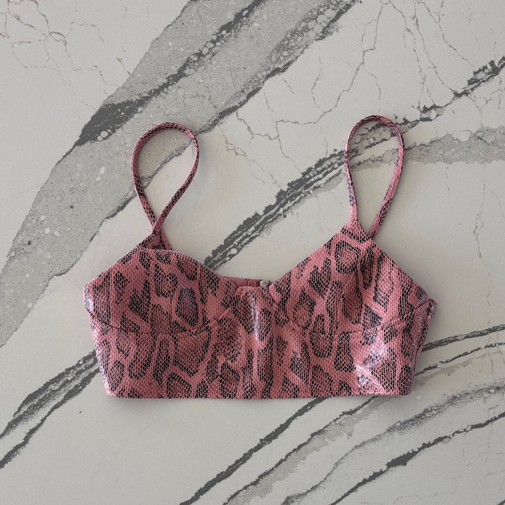 Motel Rocks Pink Animal Print Bralette